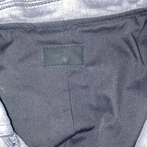 Mother Denim Friday Night Freestyle Metallic Silver Coated Moto Jacket XS - Picture 10 of 12